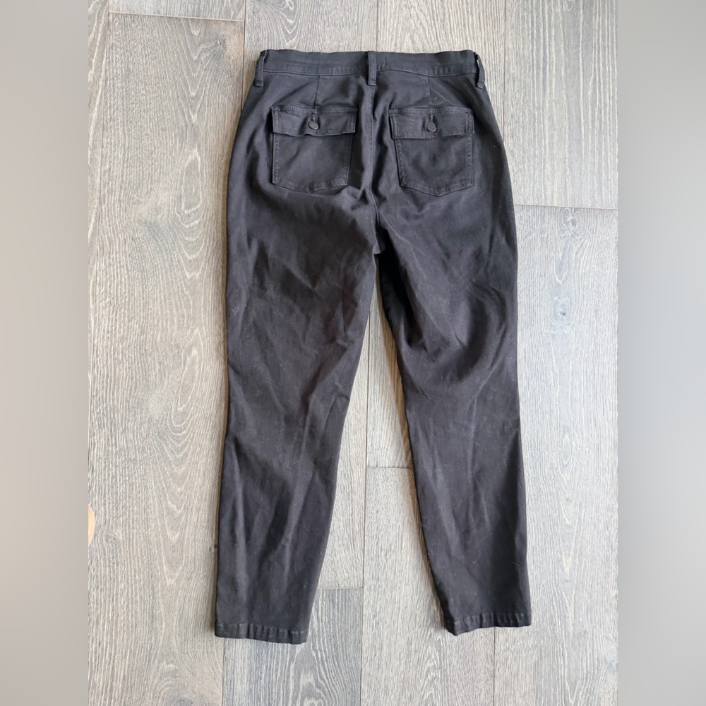Evereve High Rise Tapered Ankle Pants with Front Patch Pockets in Black Size 28 - Picture 5 of 6